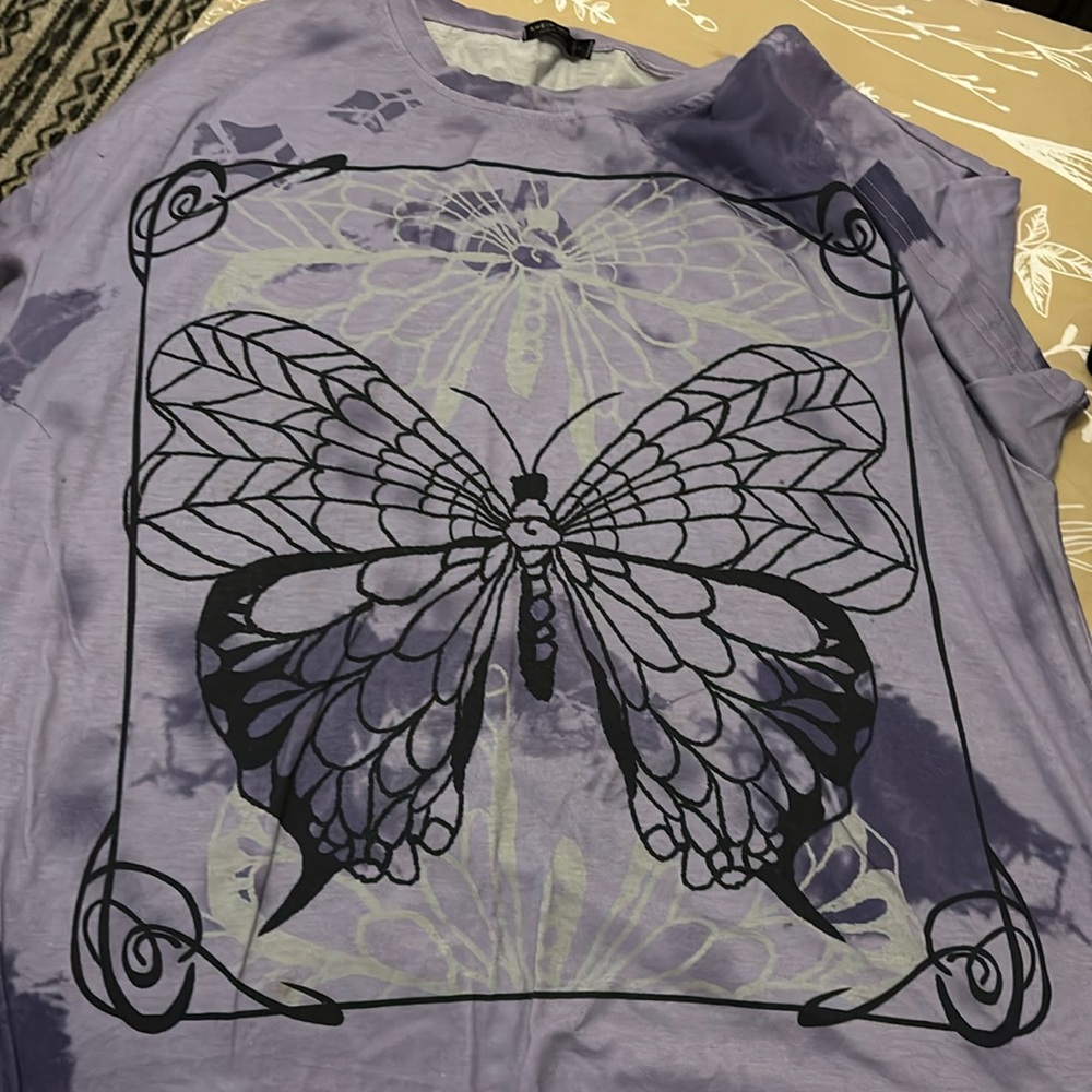 Purple butterfly shirt